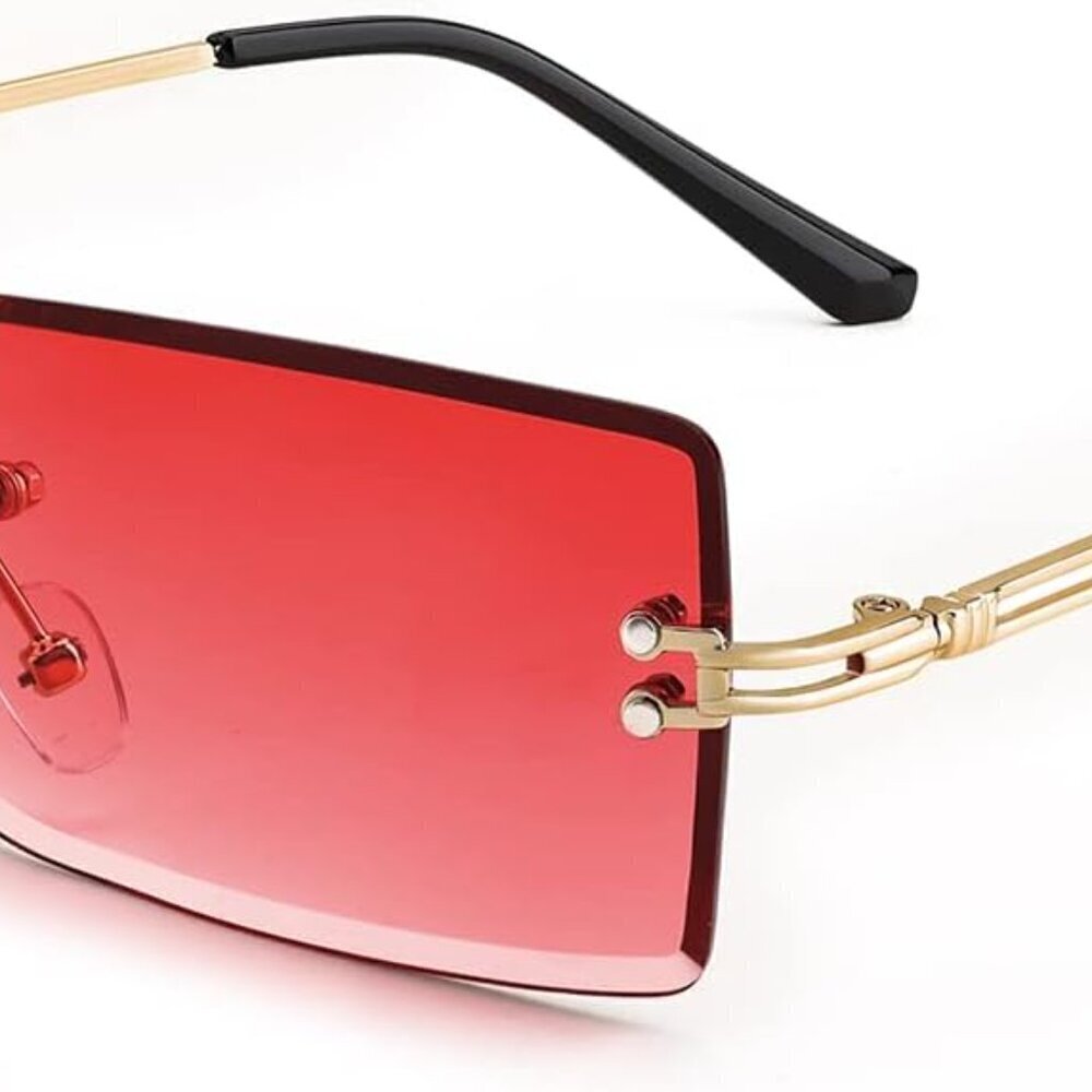 Vintage Rimless Sunglasses Women Men Frameless Candy Color UV400 Protection